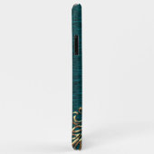 Aangepaste Gouden Damask Bloempatroon Blauwgroen B Case-Mate iPhone Case (Achterkant/rechts)