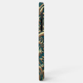 Aangepaste Gouden Damask Bloempatroon Blauwgroen B Case-Mate iPhone Case (Achterkant/links)