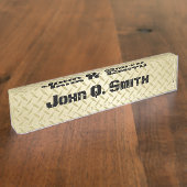 Aangepaste gouden diamantnaam voor Bord Naambordje (Zijkant)