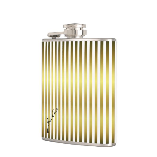 Aangepaste gouden en witte maatkolf heupfles (Links)