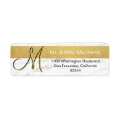 Aangepaste Gouden Folie Marmeren Monogram Letter R Etiket (Voorkant)