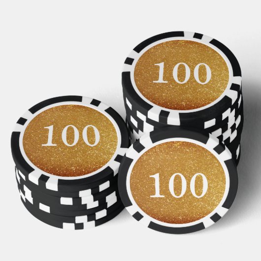 Aangepaste gouden glitter ontwerp casino poker chi poker chips (Opstapeling)