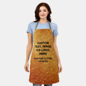 Aangepaste Gouden Glitter Schort - Ontwerp uw eige (Gedragen)