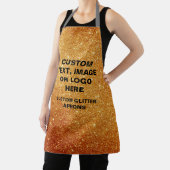 Aangepaste Gouden Glitter Schort - Ontwerp uw eige (Insitu)