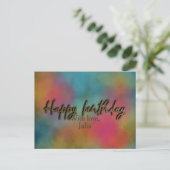 Aangepaste gouden glitter trendy script Gelukkige  Briefkaart (Staand voorkant)