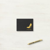 Aangepaste gouden hiel post-it® notes (Op bureau)