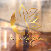 Aangepaste gouden kapsalon en spa-bedrijfsfront   raamsticker (Vel 2)