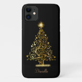 Aangepaste gouden kerstboom Case-Mate iPhone case (Achterkant)