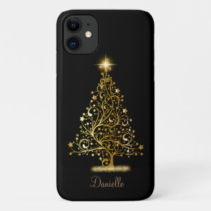 Aangepaste gouden kerstboom iPhone 11 hoesje