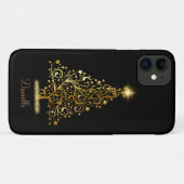 Aangepaste gouden kerstboom Case-Mate iPhone case (Achterkant (horizontaal))