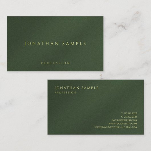 Aangepaste Gouden Kleur Tekst Premium Thick Luxury Visitekaartje (Voorkant / Achterkant)