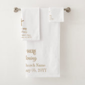 Aangepaste Gouden Kruis Religieuze doop, Doop Bad Handdoek (Insitu)