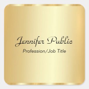 Aangepaste gouden legante scriptglamoureuze Sjablo Vierkante Sticker