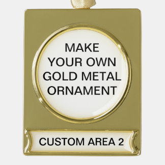 Aangepaste Gouden Metaal Kerstboom Ornament Verguld Banner Ornament