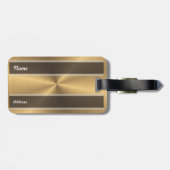 Aangepaste gouden metalen radiale textuur bagagelabel (Achterkant horizontaal)
