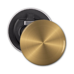 Aangepaste gouden metalen radiale textuur button flesopener