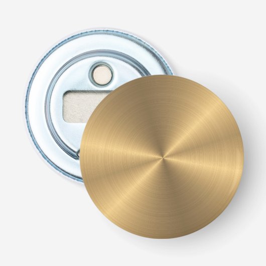 Aangepaste gouden metalen radiale textuur button flesopener (Voorkant)