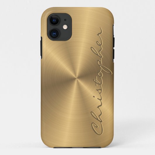 Aangepaste gouden metalen radiale textuur Case-Mate iPhone case (Achterkant)