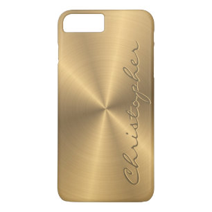 Aangepaste gouden metalen radiale textuur iPhone 8 plus / 7 plus hoesje
