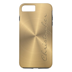 Aangepaste gouden metalen radiale textuur 	iPhone 8 plus / 7 plus hoesje