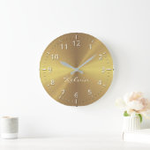Aangepaste gouden metalen radiale textuur grote klok (Huis)