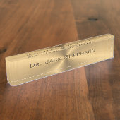 Aangepaste gouden metalen radiale textuur naambordje (Zijkant)