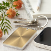 Aangepaste gouden metalen radiale textuur sleutelhanger (Voorkant Rechts)