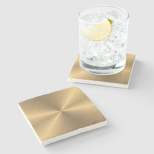 Aangepaste gouden metalen radiale textuur stenen onderzetter