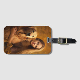 Aangepaste gouden ophaalmachine Beste hond Mam Bagagelabel