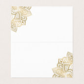 Aangepaste gouden paisley lace mandala visitekaartjes (Binnenkant ongevouwen)
