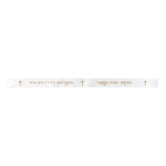 Aangepaste Gouden Palm Cross Baptismal Lint (Voorkant)