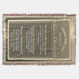 Aangepaste gouden teken pensioen deken