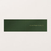 Aangepaste gouden tekst Elegante groene luxe gevou Visitekaartjes (Buitenkant ongevouwen)