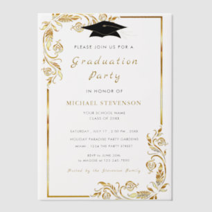 Aangepaste gouden Vellum Afstuderen Uitnodiging Sj