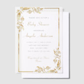 Aangepaste gouden Vellum Baby shower Uitnodiging S (Offset)