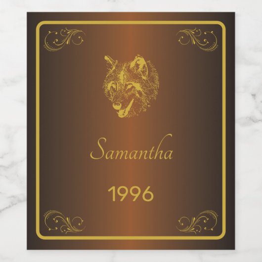 Aangepaste Gouden Verjaardag Wijnfles Etiketten. Wijn Etiket (Enkel label)