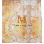 Aangepaste gouden weelderige gemarmerde schoonheid douchegordijn (Voorkant)