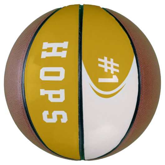 Aangepaste gouden witte basketbal (Verticaal)