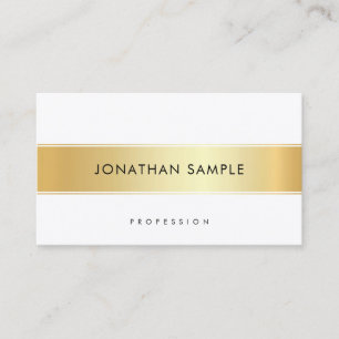 Aangepaste gouden witte elegante Sjabloon Moderne Visitekaartje
