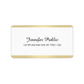 Aangepaste gouden witte handgeschreven Sjabloon Etiket (Voorkant)
