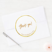 Aangepaste gouden zakelijke "Dank je" Ronde Sticker (Envelop)