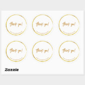 Aangepaste gouden zakelijke "Dank je" Ronde Sticker (Vel)