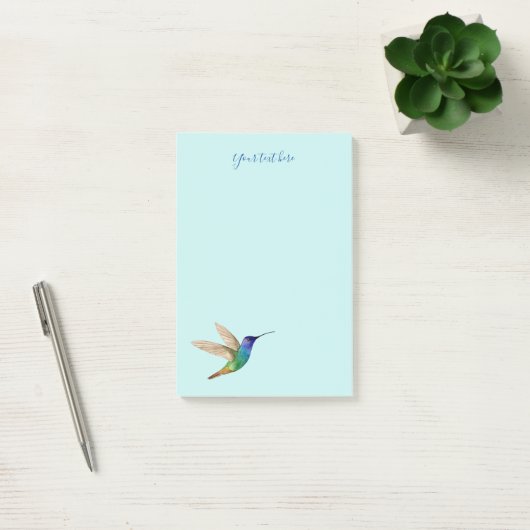Aangepaste Goudstaart Sapphire Hummingbird Post-it® Notes (Kantoor)