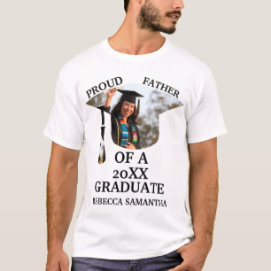 Aangepaste graafkap tassel foto trotse vader t-shirt
