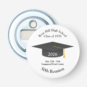 Aangepaste Grad Cap Reünie-herinnering Flesopener Button Flesopener