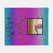 Aangepaste Gradient Gymnastiek met Naam en Foto Fleece Deken (Voorkant (Horizontaal))