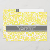 Aangepaste GraduPartij Uitnodiging Lemon Grey (Voorkant / Achterkant)