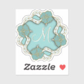 Aangepaste grafische Letter  Floral Leafs Art Moti Sticker (Vel)
