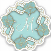 Aangepaste grafische Letter  Floral Leafs Art Moti Sticker (Voorkant)