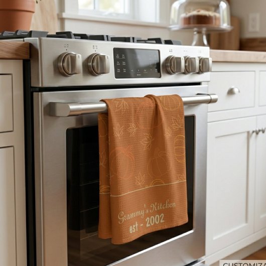 Aangepaste Grammy's Kitchen Fall Persoonlijk Theedoek